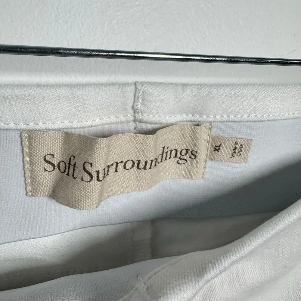 Soft‎ Surroundings Bootcut Stretch Waist Pull On Minimal Coastal Pants XL White